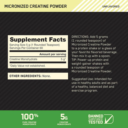 Optimum Nutrition Creatina Monohidratada Micronizada